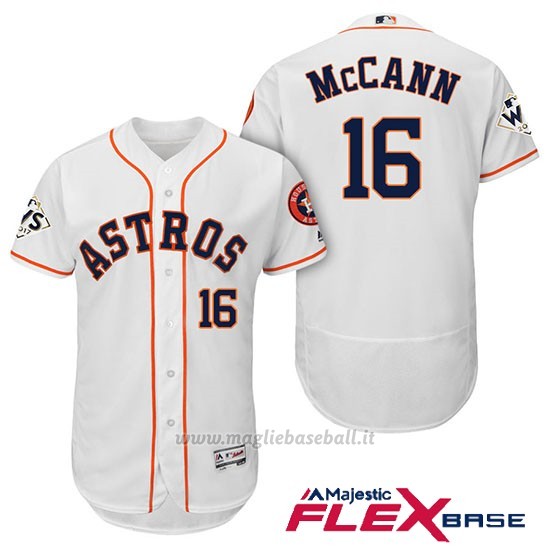 Maglia Baseball Uomo Houston Astros 2017 World Series Brian Mccann Bianco Flex Base